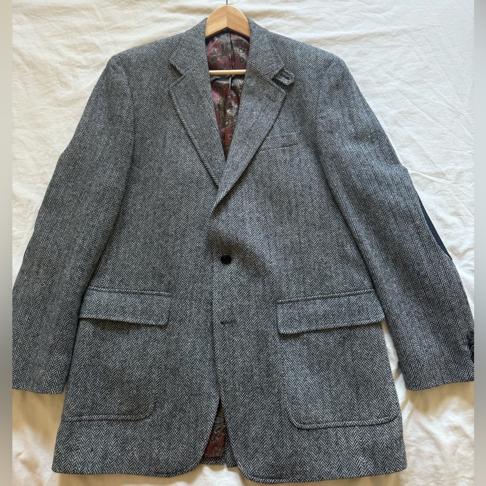 Ralph Lauren Gray Herringbone Blazer